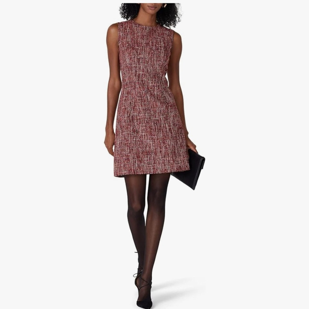 Adam Lippes Collective Red Tweed Sheath Dress